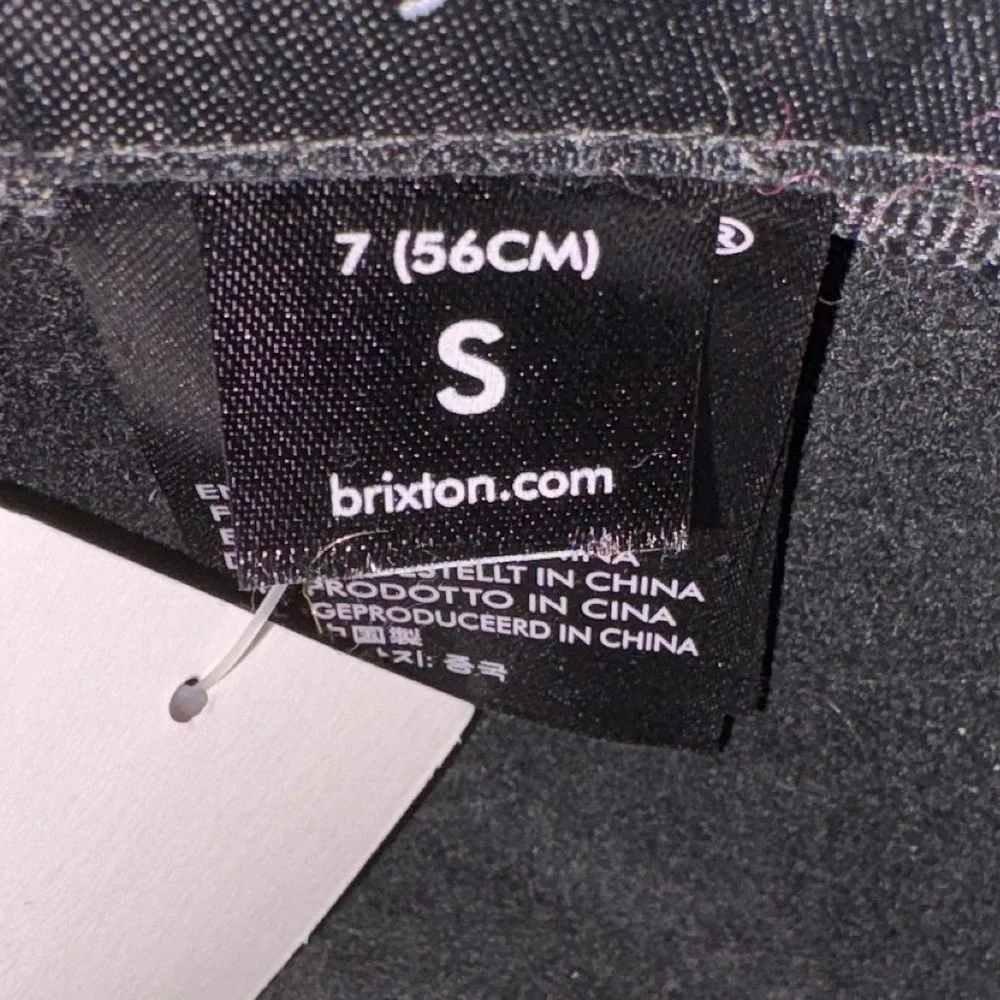 Brixton Black Wool Felt Wide Brim Fedora Hat Small 7 56cm Grosgrain Ribbon Band